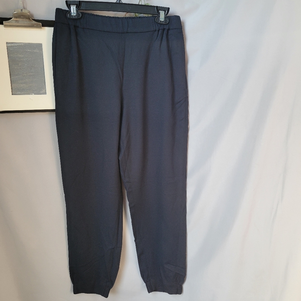 COS Wool Blend Crepe Pull On Jogger Pant Blue US 6 - Picture 2 of 13